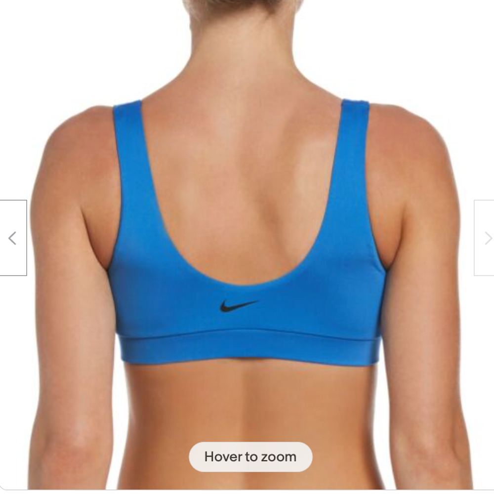 Nike Women's Multi Logo Scoop Neck Bikini Top retails $46 size M - Picture 2 of 7